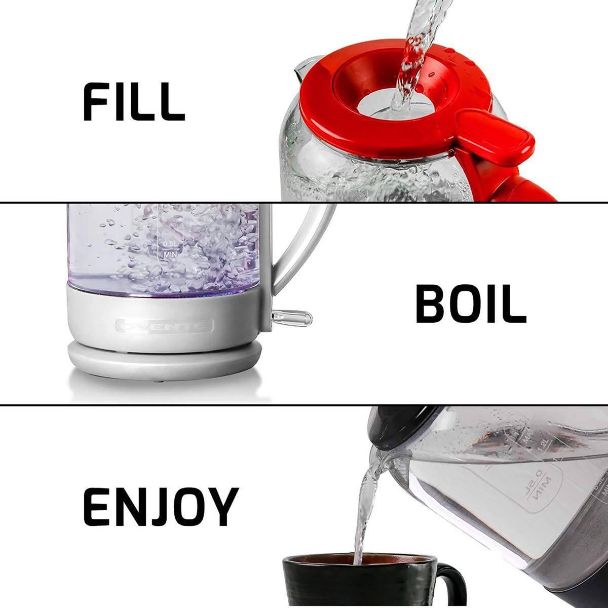 Ovente Electric Hot Water Glass Kettle