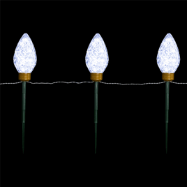 Northlight 3ct. LED Faceted Jumbo Christmas Pathway Markers