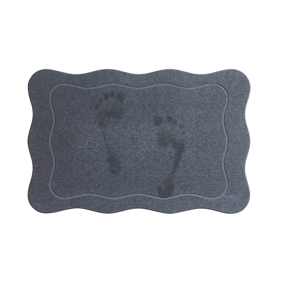 VCNY Home Grey Carved Scallop Diatomite Stone Bath Mat
