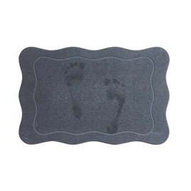 VCNY Home Grey Carved Scallop Diatomite Stone Bath Mat