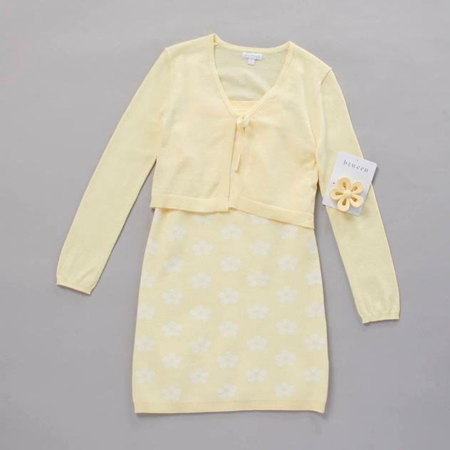 Girls (7-12) BTween® Floral Tank Dress w/ Long Sleeve Cardigan