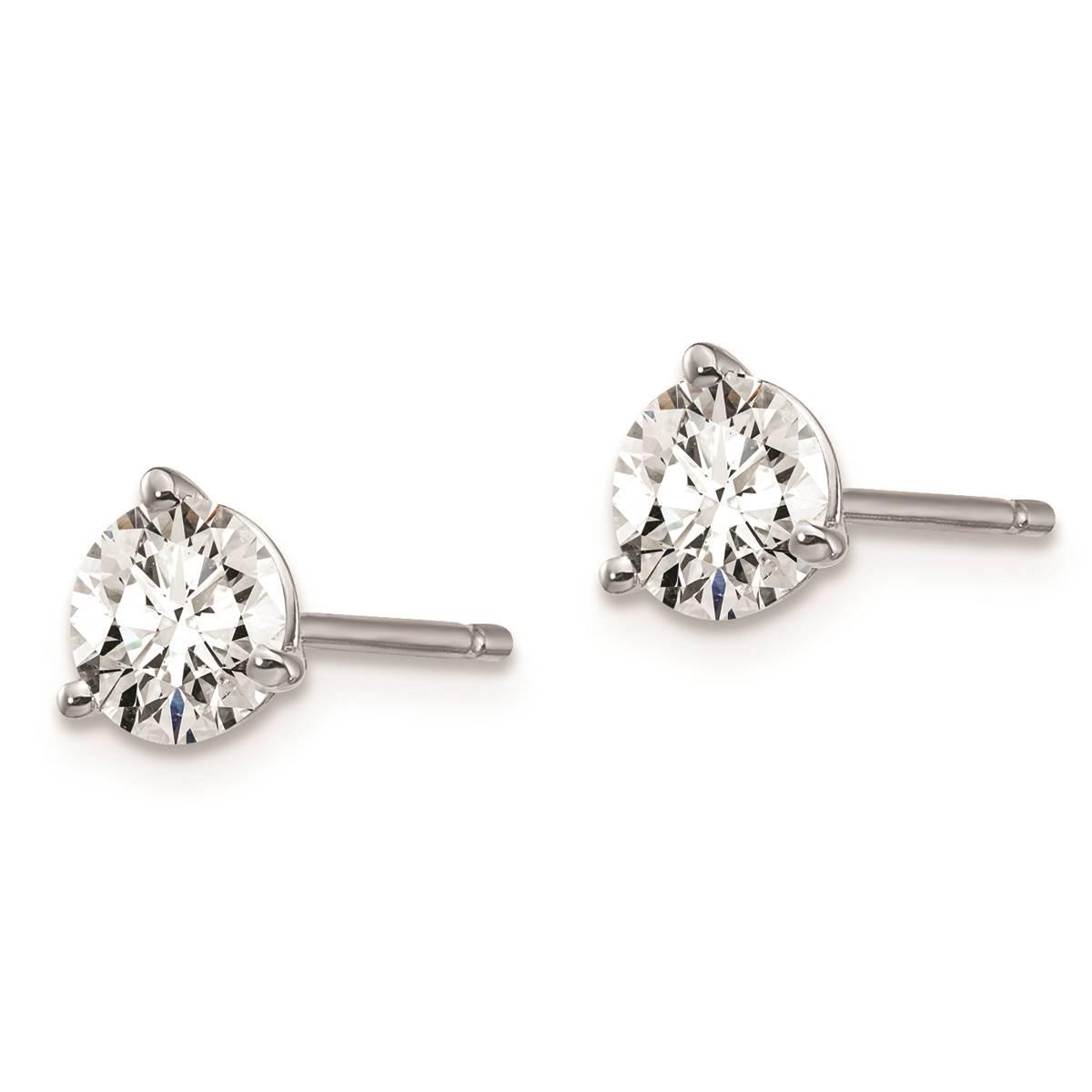 Pure Fire 14kt. White Gold Lab Grown 1ctw. Diamond Earrings