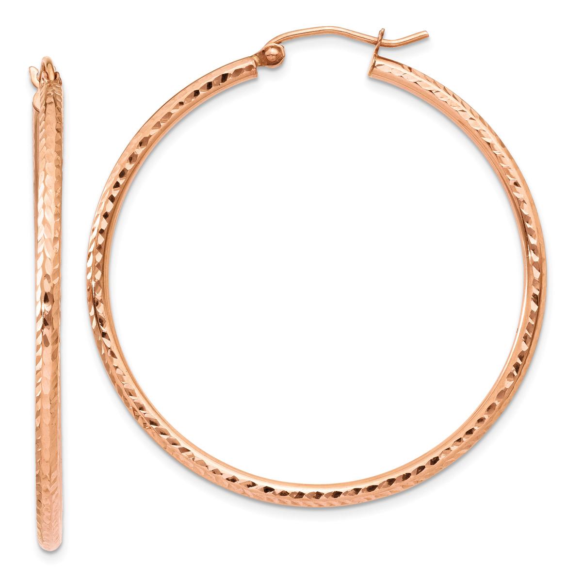 Gold Classics(tm) 14kt. Rose Gold 40mm Polished Hoop Earrings
