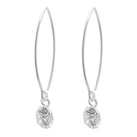 Marsala Sterling Silver 6mm CZ Drop Wire Earrings
