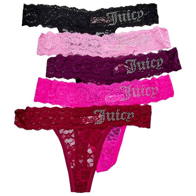 Juniors Juicy Couture 5pk. Lace Thong Panties JC9889-5PKDJ