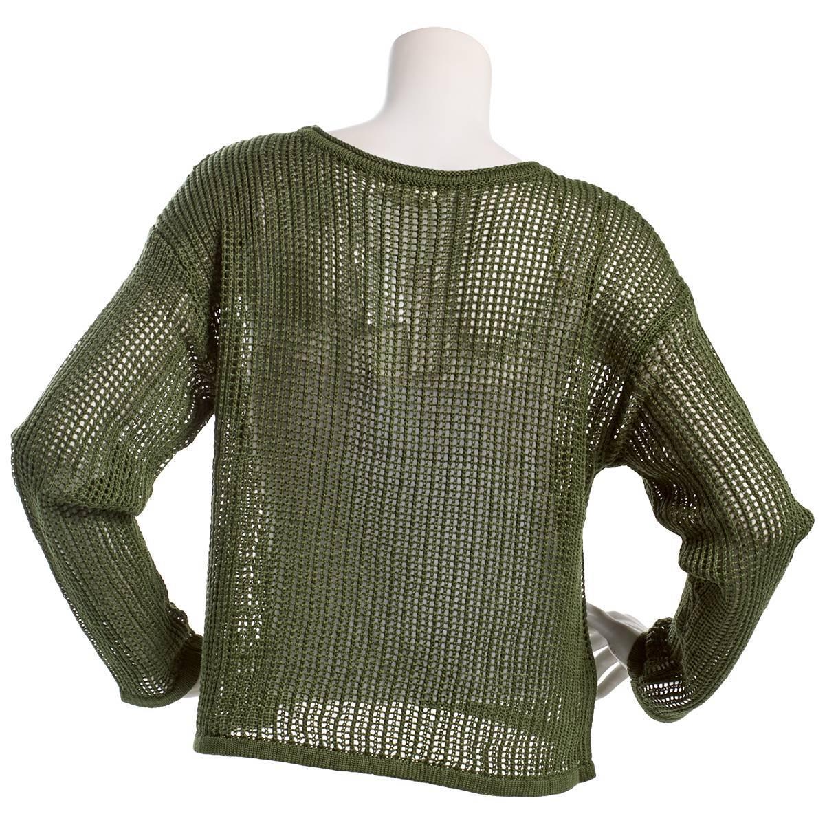 Juniors No Comment Heart Intarsia Sweater - Green
