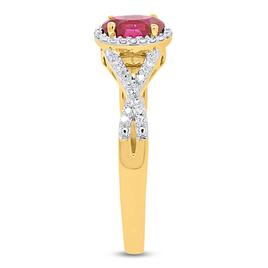 Gemstone Classics™ Created Ruby 1/10ctw. Lab Grown Diamond Ring
