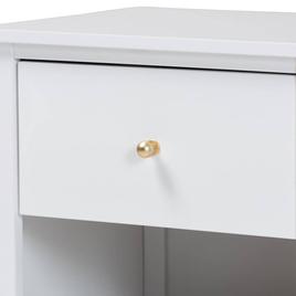 Baxton Studio Roni Modern White Wood 1-Drawer Nightstand