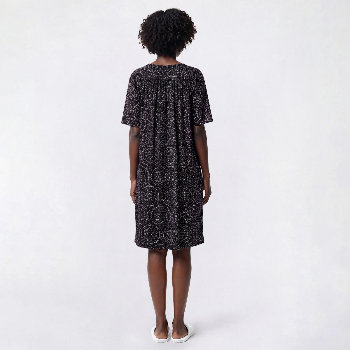 Plus Size Casual Time Short Sleeve Mandala Caftan