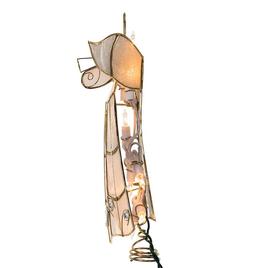 Kurt Adler 10-Light Capiz Angel Treetop w/ Trumpet