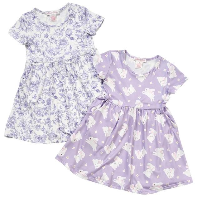 Girls (7-12) Emma & Elsa 2pk. Bunnies/Floral Dresses