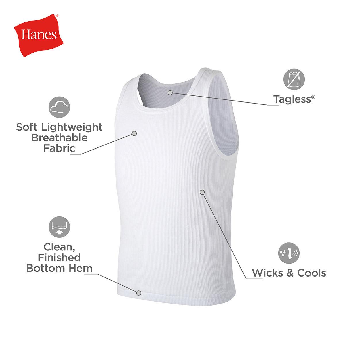 Boys (8-20) Hanes Ultimate® 5pk. Athletic Tank Tops - White