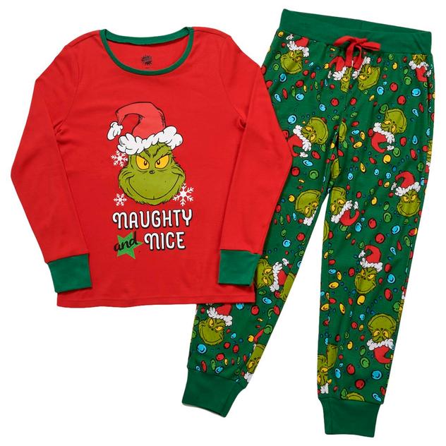 Womens Holiday Traditions Grinch Naughty & Nice Pajama Set