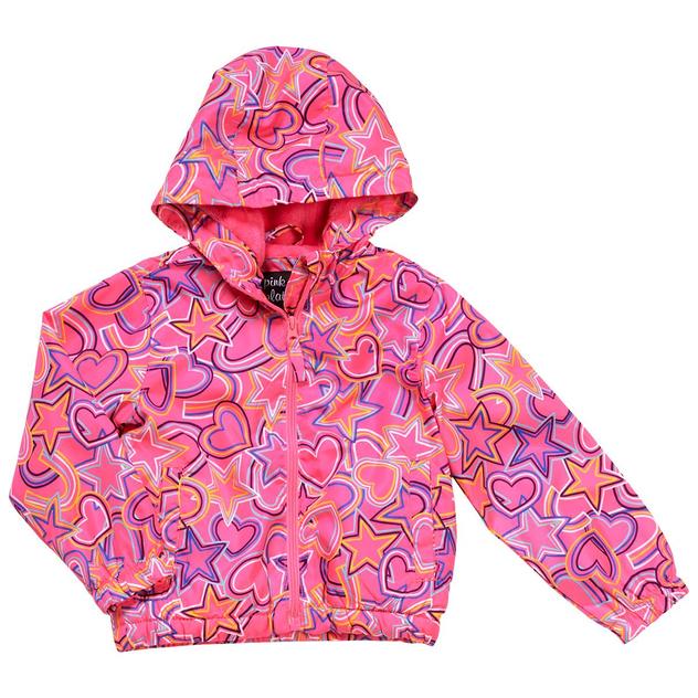 Girls (4-6x) Pink Platinum® Heart & Star Windbreaker