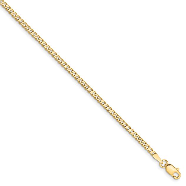 Gold Classics™ 2.2mm. 14kt. Gold Beveled Curb Chain Bracelet