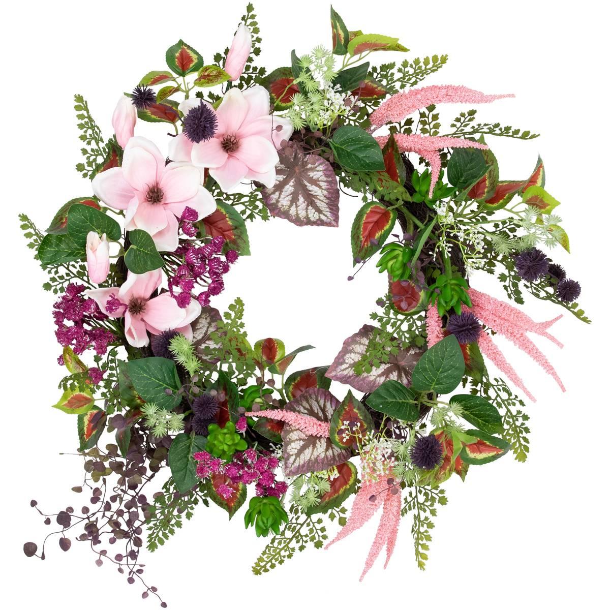 Northlight Seasonal Artificial Succulent & Fern Spring Wreath
