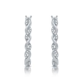 Nova Star(R) Sterling Silver 1/10ctw Lab Grown Twist Hoop Earrings
