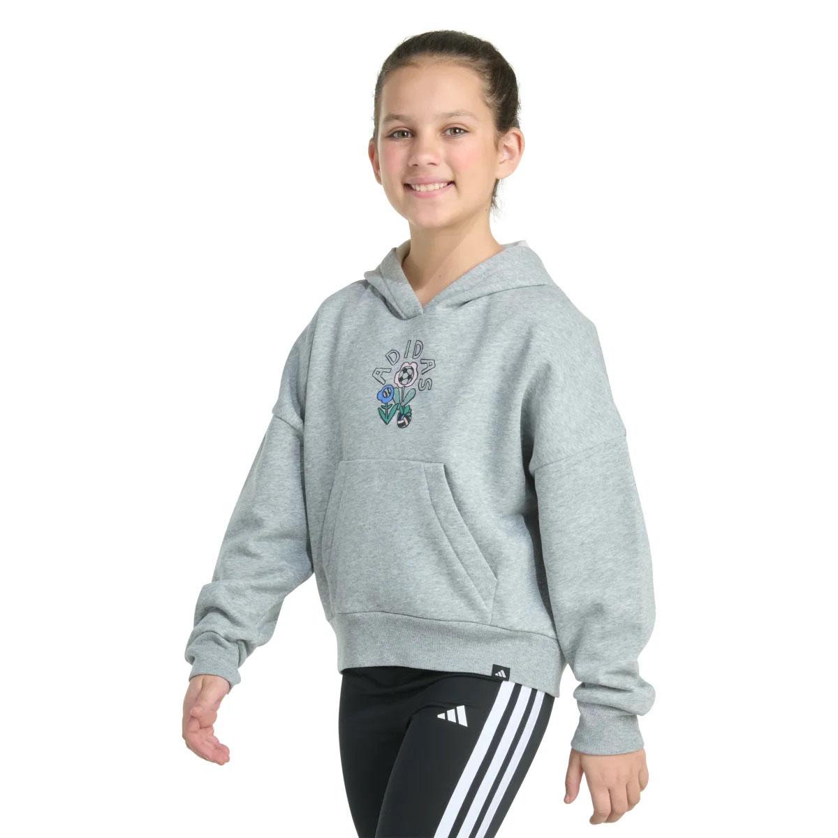 Girls (7-16) adidas® Plant Love Puffy Back Art Loose Fit Hoodie