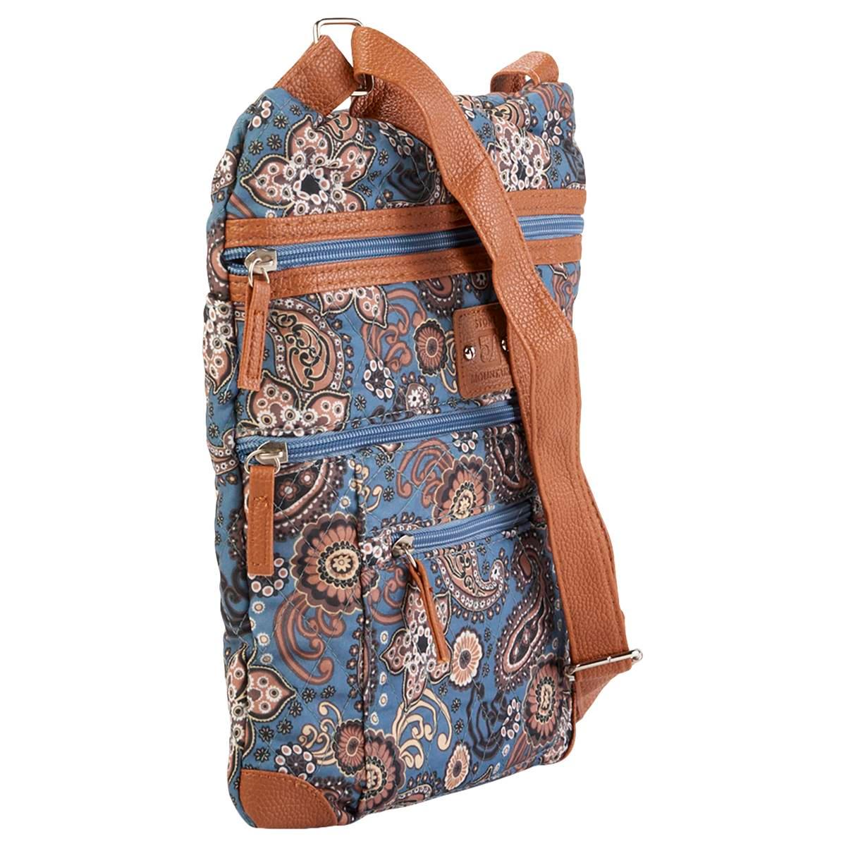 Stone Mountain Lockport Paisley Garden Crossbody - Black/Grey/Tan
