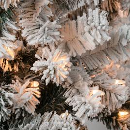 National Tree 4.5ft Acacia Pencil Slim Flocked Tree w/ 100 Lights