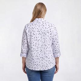 Plus Size Emily Daniels 3/4 Roll Tab Sleeve Star Button Down