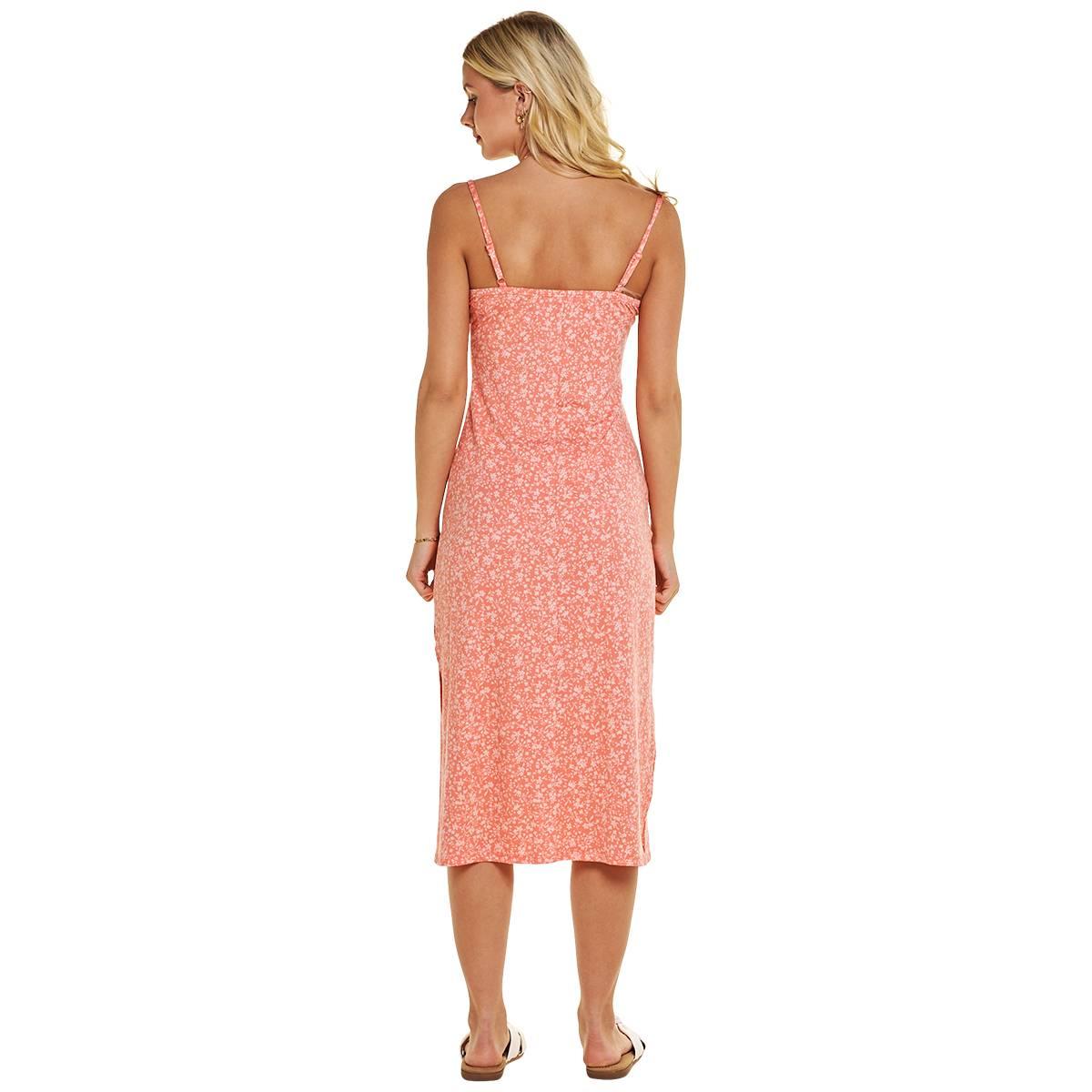 Juniors Wallflower Drape Neck Ditsy Midi Slip Dress