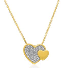 Accents by Gianni Argento Diamond Accent Double Heart Pendant
