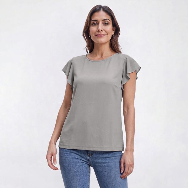 Petite Preswick & Moore® Solid Mix Media Blouse