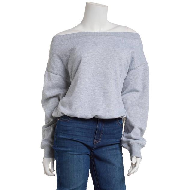 Juniors Madden Girl Off The Shoulder Bubble Hem Fleece Sweatshirt