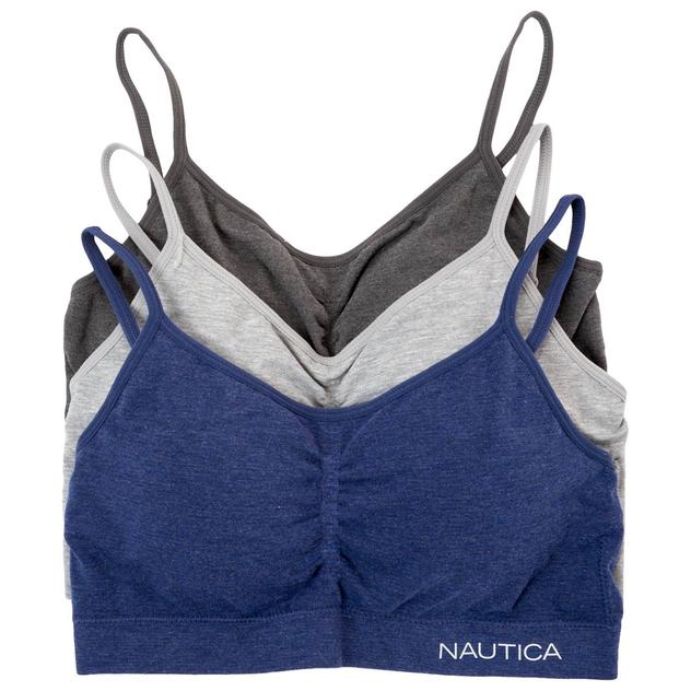 Womens Nautica 3pk. Seamless Bralettes w/Logo NT6742-3PKD
