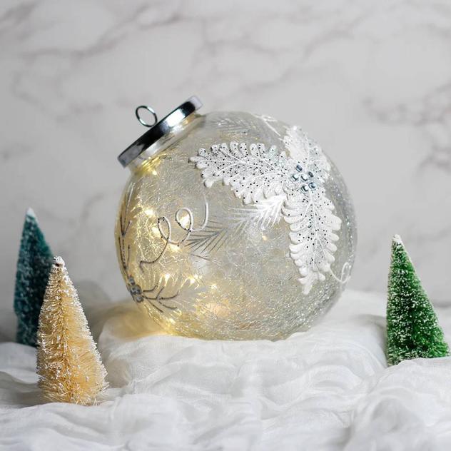 A Cheerful Giver® Frosted Pine Ornament w/ LED Lights
