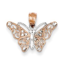 Gold Classics(tm) 14kt. Rose-Gold Butterfly Pendant