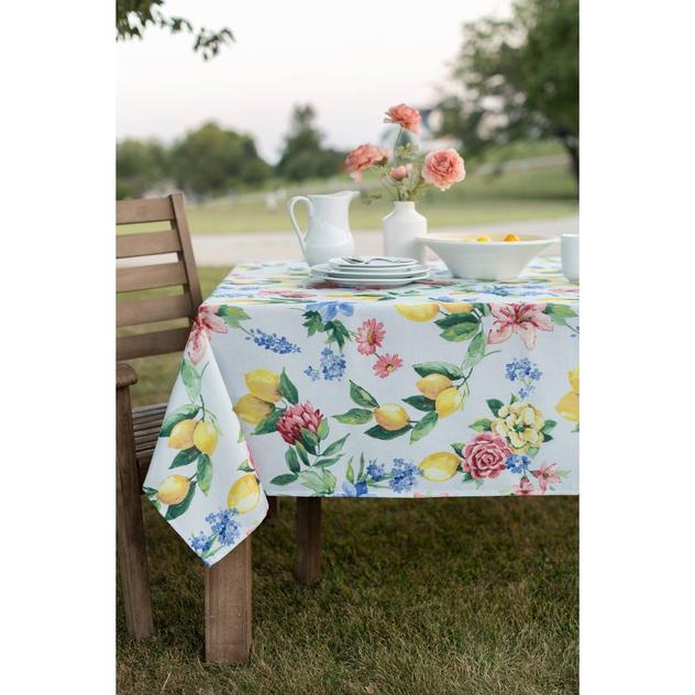 Lemon Bouquet Textured Print Tablecloth