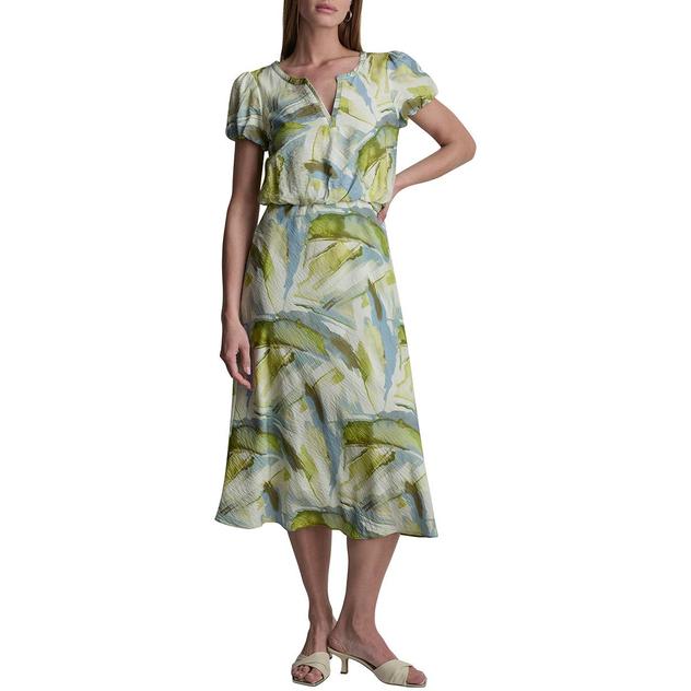 Womens DKNY Short Sleeve Watercolor Blouson Dress