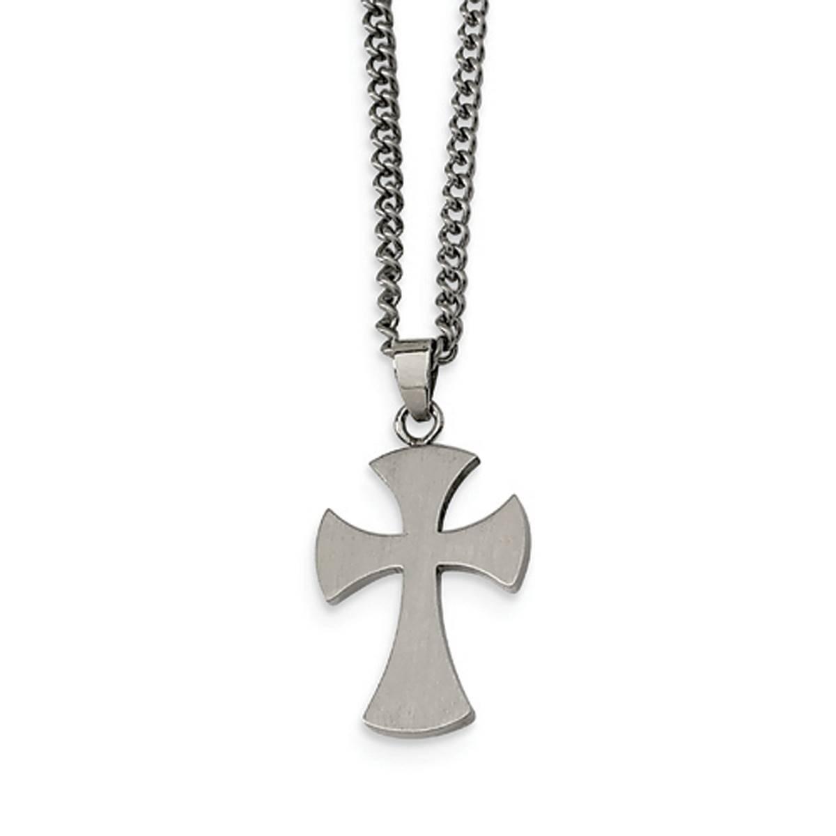 Mens Gentlemens Classics(tm) Elegant Stainless Steel Cross Necklace