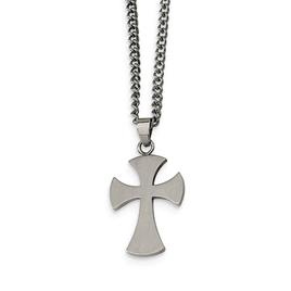 Mens Gentlemens Classics(tm) Elegant Stainless Steel Cross Necklace