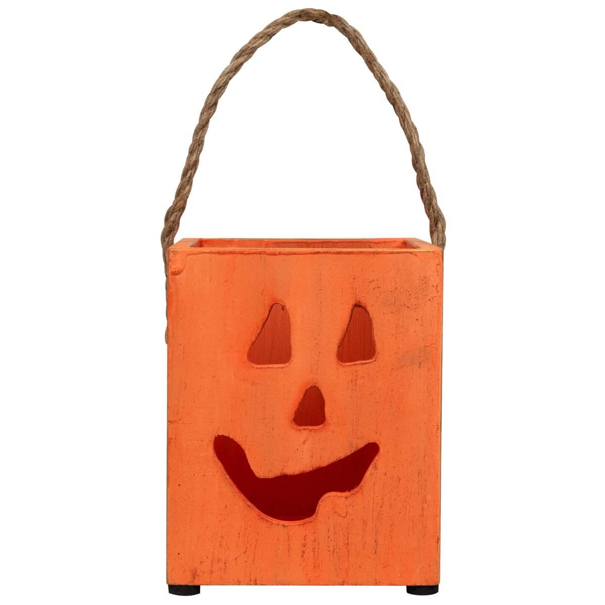Northlight Seasonal 6.25in. Wood Jack O Lantern Candle Lantern