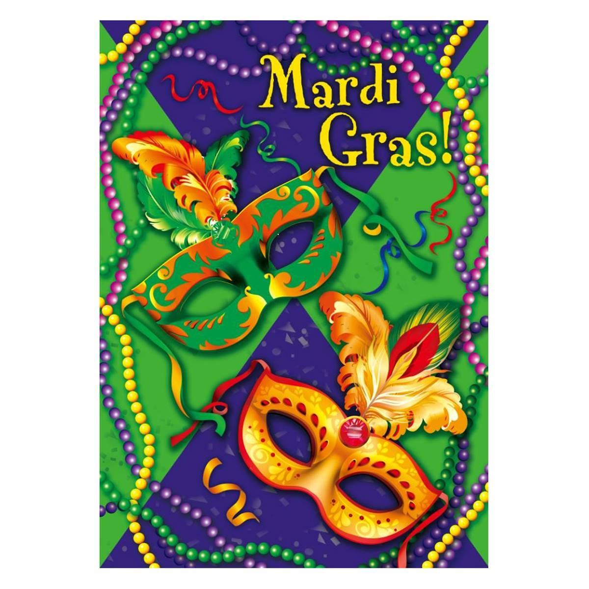 Northlight Seasonal Mardi Gras Beads Outdoor Garden Flag