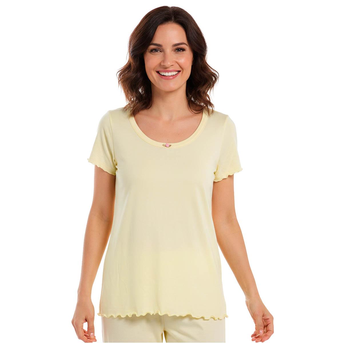 Womens Jessica Simpson Short Sleeve Pajama Tee w/ Rosette