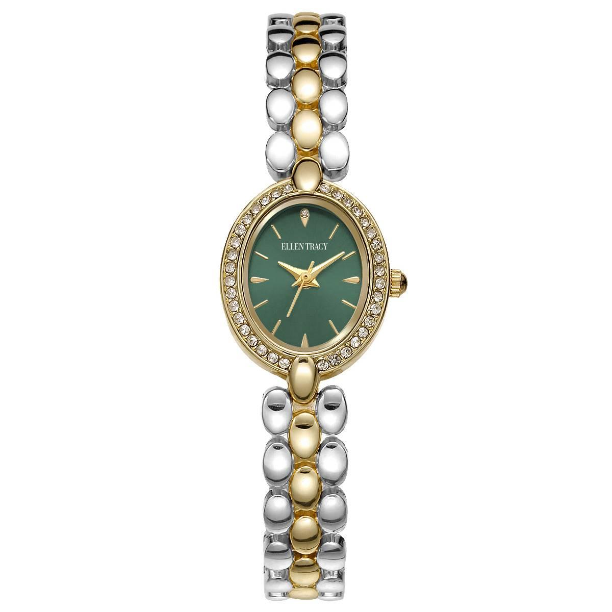 Womens Ellen Tracy Two-Tone Green Dial Watch - ET5471TTG