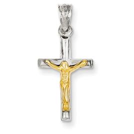 Unisex Gold Classics(tm) 14kt. Hollow Crucifix Charm Pendant