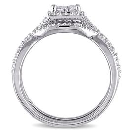 Loveblooms™  Princess & Round Diamond Bridal Ring Set