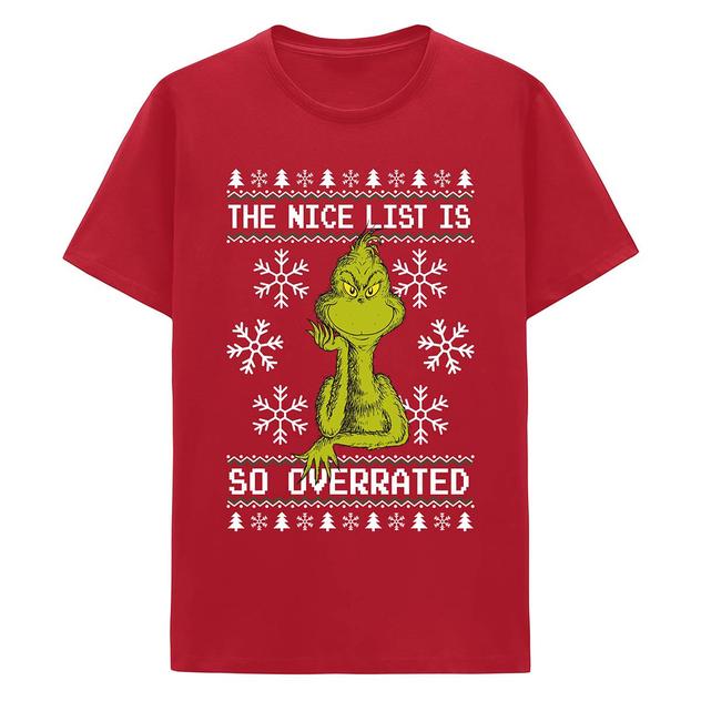 Young Mens The Grinch Graphic Short Sleeve Tee - Red