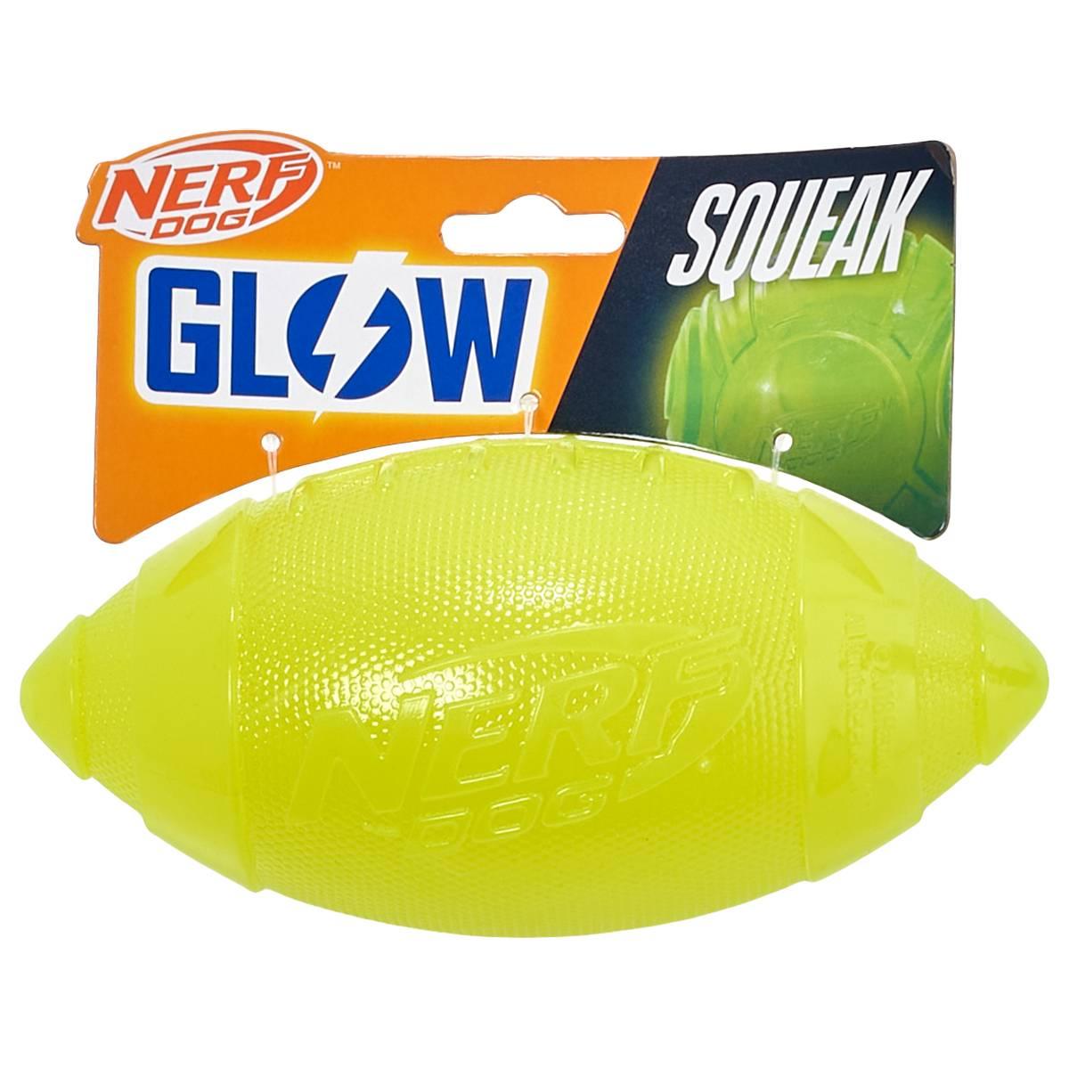 Nerf(R) Glow Football with Squeaker Dog Toy