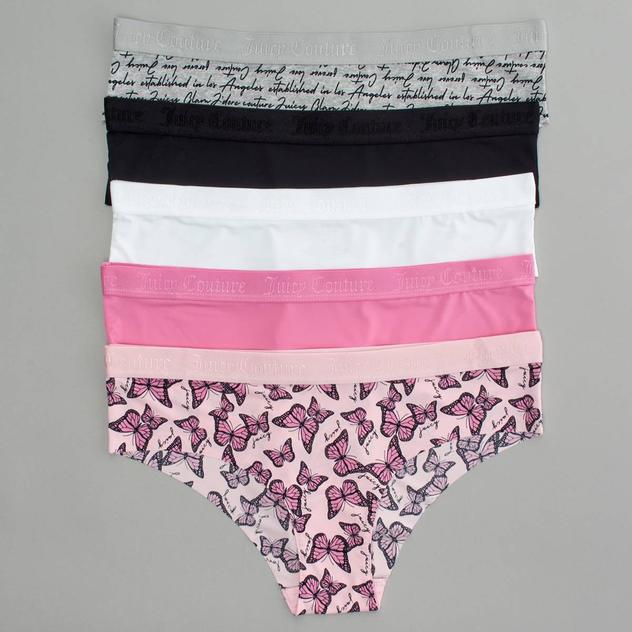 Juniors Juicy Couture 5pk.Raw Edge Hipster Panties JC6969-5PKAS