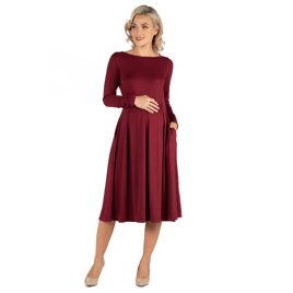 Womens 24/7 Comfort Apparel Sleeveless Pocket Maternity Maxi