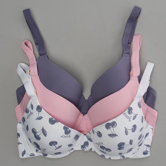 Womens Juicy Couture 3pk. Micro Push Up Bras - JC4603-3PKCZ
