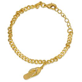 Accents by Gianni Argento Diamond Flip-Flop Cuban Link Bracelet