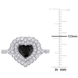 Sophia B 1 1/4ctw. Black & White Heart-Rose Cut Diamond Ring