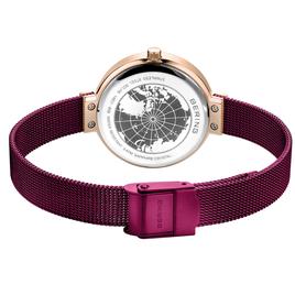 Womens BERING Solar Purple & Rose Gold Bracelet Watch - 14631-969